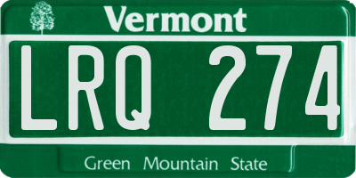 VT license plate LRQ274