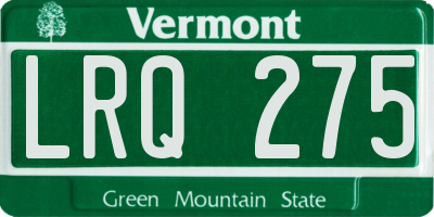 VT license plate LRQ275