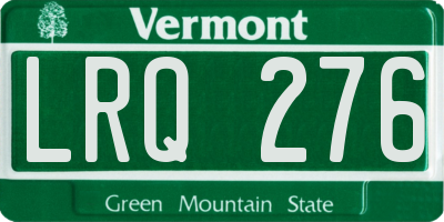 VT license plate LRQ276