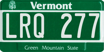 VT license plate LRQ277