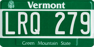 VT license plate LRQ279