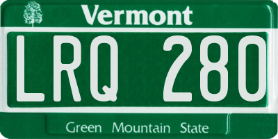 VT license plate LRQ280