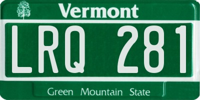 VT license plate LRQ281