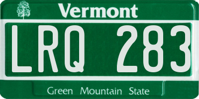 VT license plate LRQ283