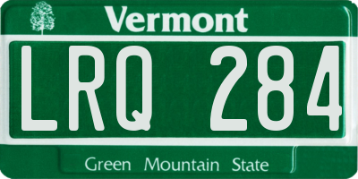 VT license plate LRQ284