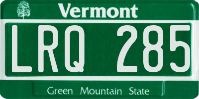 VT license plate LRQ285