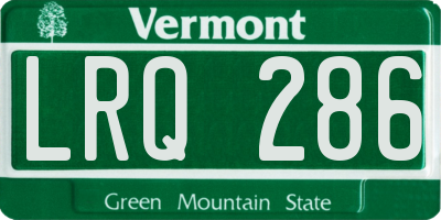VT license plate LRQ286