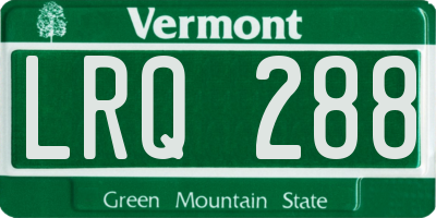 VT license plate LRQ288