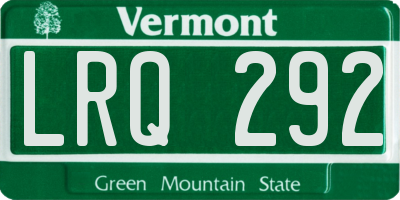 VT license plate LRQ292