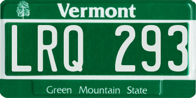 VT license plate LRQ293