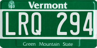 VT license plate LRQ294