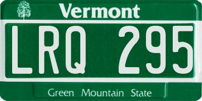 VT license plate LRQ295