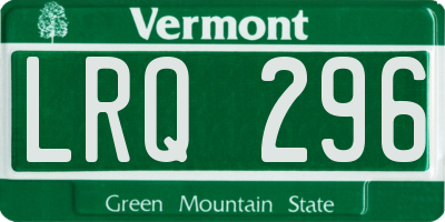 VT license plate LRQ296