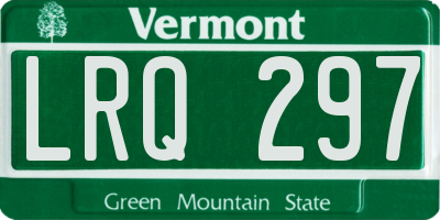 VT license plate LRQ297