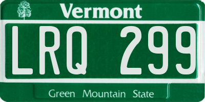 VT license plate LRQ299