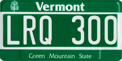 VT license plate LRQ300