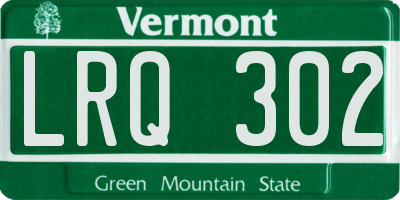 VT license plate LRQ302