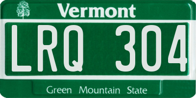 VT license plate LRQ304