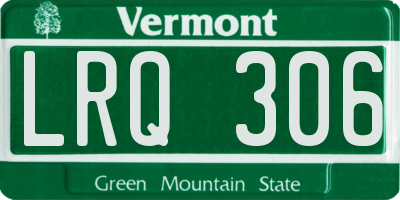 VT license plate LRQ306
