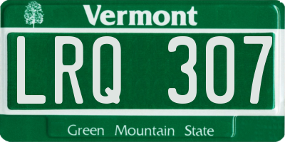 VT license plate LRQ307