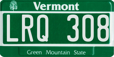 VT license plate LRQ308