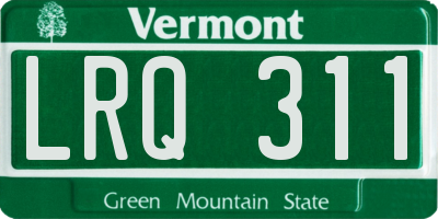 VT license plate LRQ311