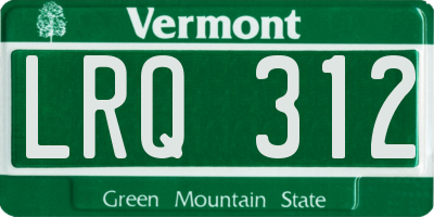 VT license plate LRQ312