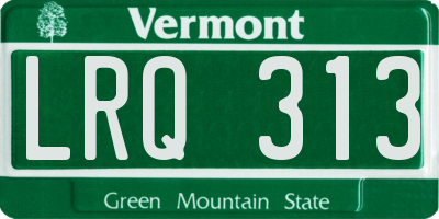 VT license plate LRQ313