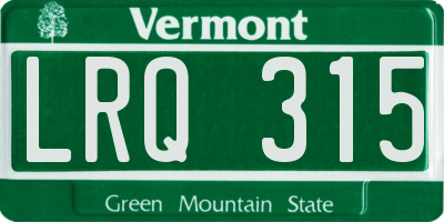 VT license plate LRQ315