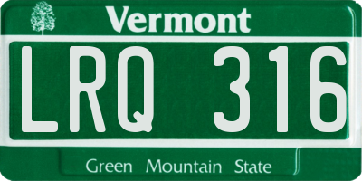 VT license plate LRQ316