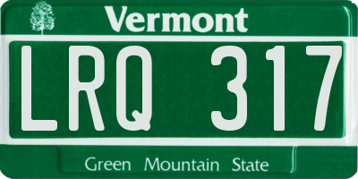 VT license plate LRQ317
