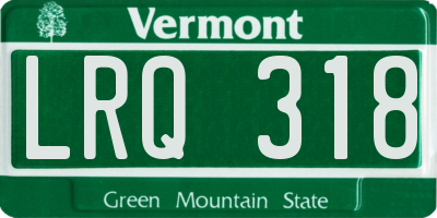 VT license plate LRQ318