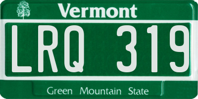 VT license plate LRQ319