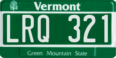 VT license plate LRQ321