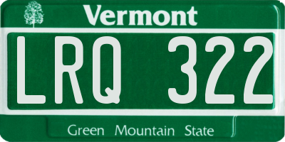 VT license plate LRQ322