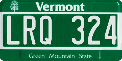 VT license plate LRQ324