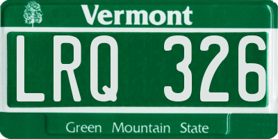 VT license plate LRQ326