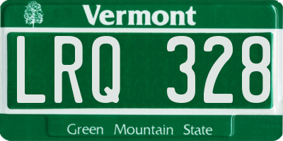 VT license plate LRQ328