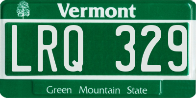 VT license plate LRQ329