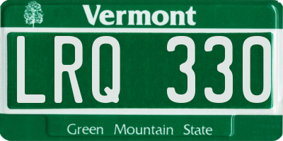 VT license plate LRQ330