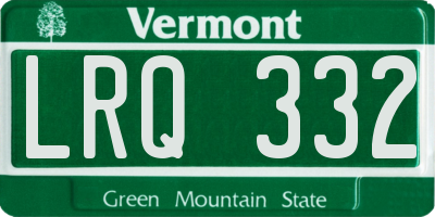 VT license plate LRQ332