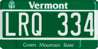 VT license plate LRQ334