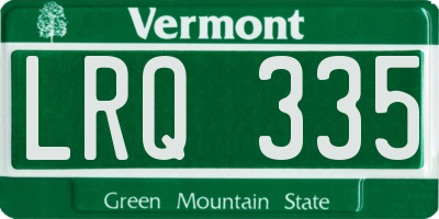 VT license plate LRQ335