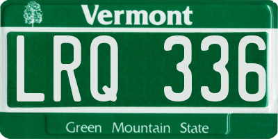 VT license plate LRQ336