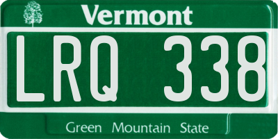 VT license plate LRQ338