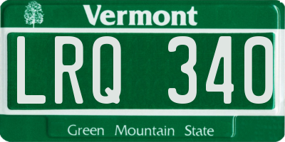 VT license plate LRQ340