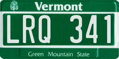 VT license plate LRQ341