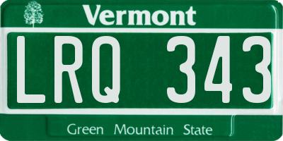 VT license plate LRQ343
