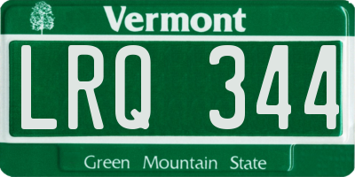 VT license plate LRQ344
