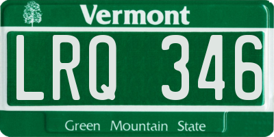 VT license plate LRQ346